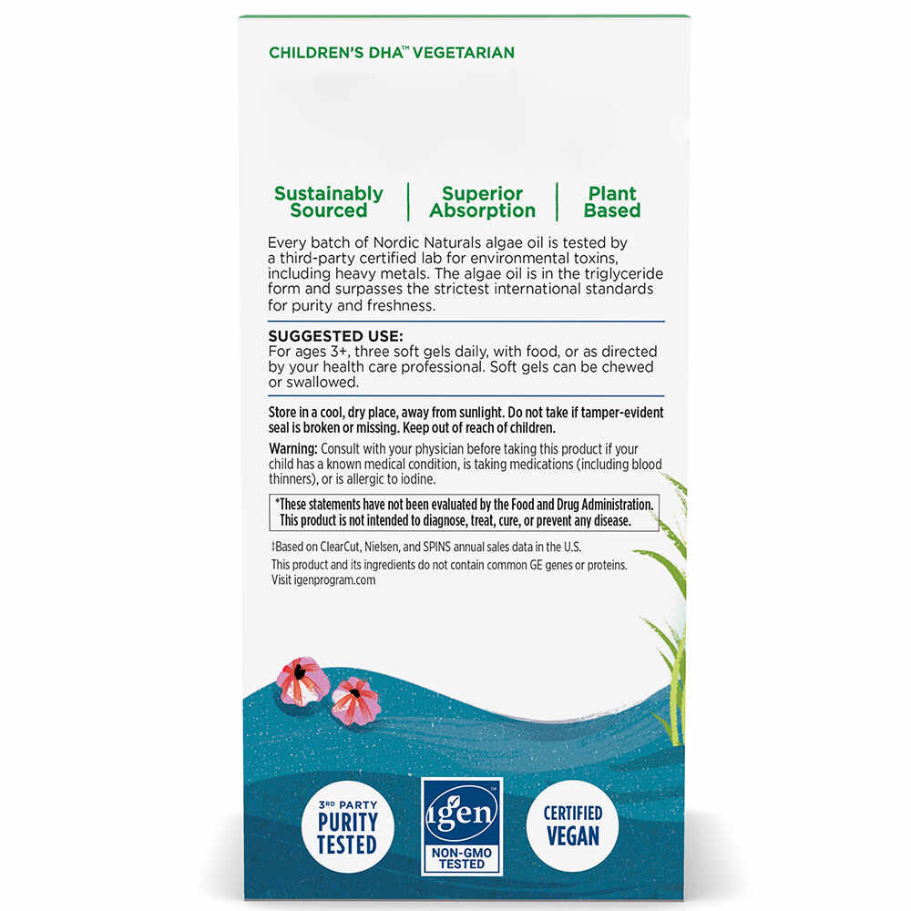 DHA dla dzieci, wegetariańskie, 375 mg, smak jagodowo-cytrynowy - 120 tabletek do żucia - obrazek 4