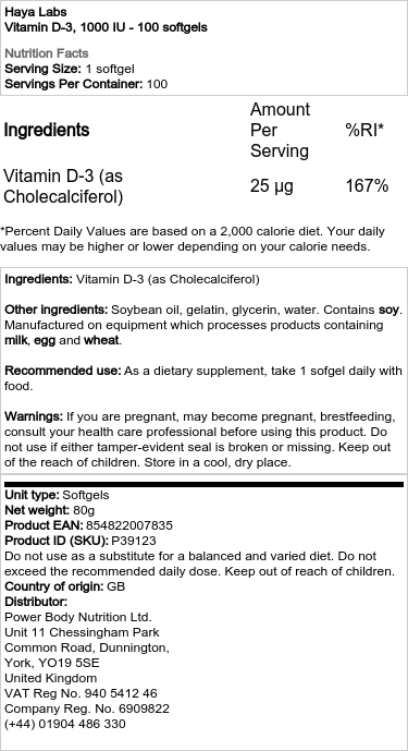 1000 IE - 100 softgels