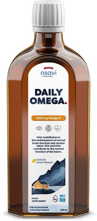 Codzienny Omega, 1600 mg Omega 3 (Naturalny Cytrynowy) - 250 ml