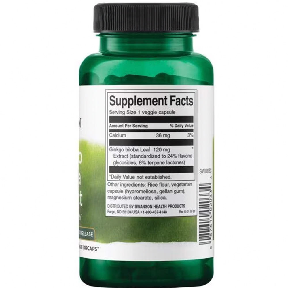 Ekstrakt z miłorzębu japońskiego (Ginkgo Biloba), 120 mg - 100 kapsułek - obrazek 3