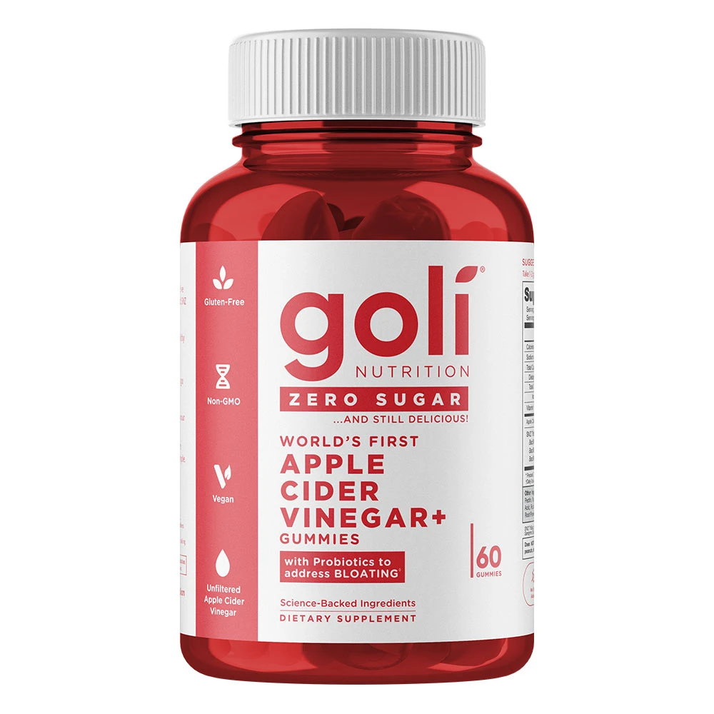 Goli Nutrition - Bezglutenowe żelki z octem jabłkowym bez cukru, 60 sztuk - obrazek 2