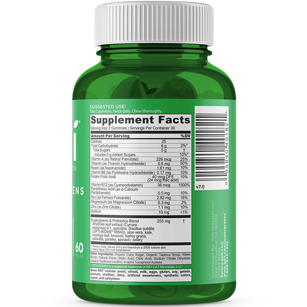 Goli Nutrition - Goli Nutrition SuperGreens, 60 żelków - obrazek 3
