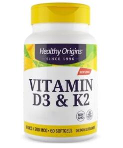 HEALTHY ORIGINS witamina D3 i K2 (60 kapsułek)