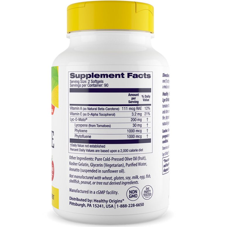 Healthy Origins - Lyc-O-Mato 15 mg, 180 miękkie kapsułki - obrazek 3