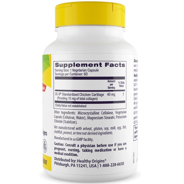 Healthy Origins - Naturalny UC II 40 mg, 60 kapsułek roślinnych - obrazek 3