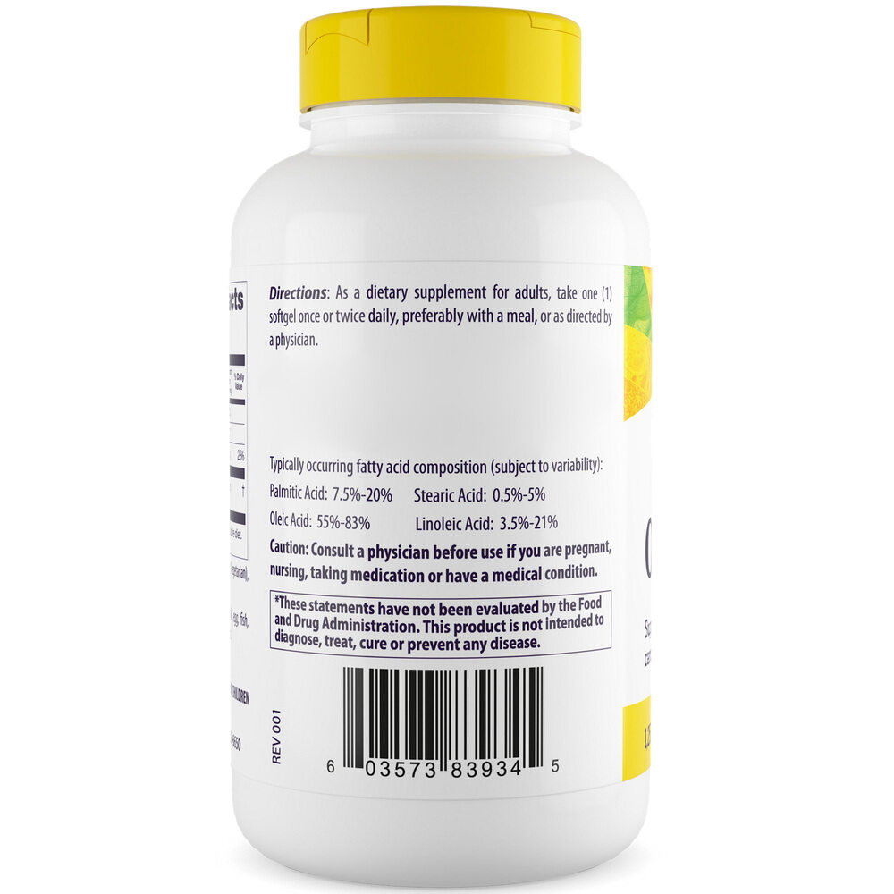 Healthy Origins - Olej z oliwek 1250 mg, 120 kapsułek miękkich - obrazek 4