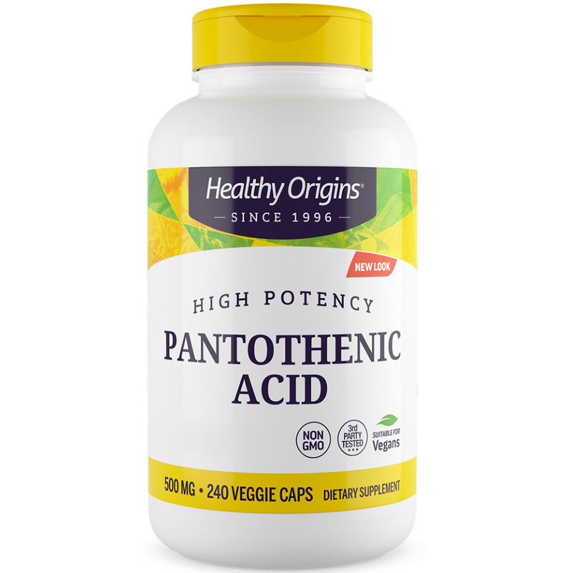 Healthy Origins - Kwas Pantotenowy 500 mg, 240 kapsułek roślinnych