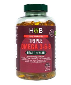 Potrójny Omega 3-6-9 o wysokiej mocy - 120 kaps.