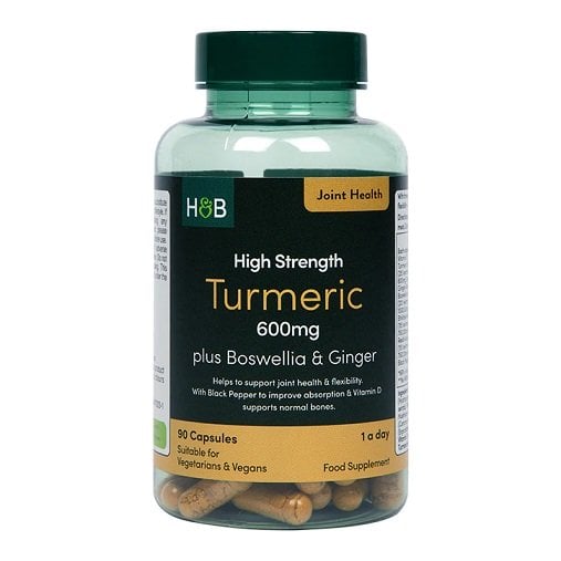 Wysokowydajna kurkuma plus Boswellia i imbir, 600 mg - 90 kapsułek wegańskich