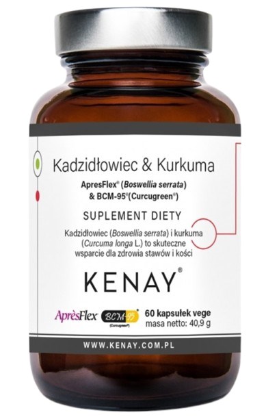 Kenay - KENAY Kadzidłowiec i Kurkuma ApresFlex® (Boswellia serrata) & BCM-95® (CURCUGREEN®) (60 kapsułek)