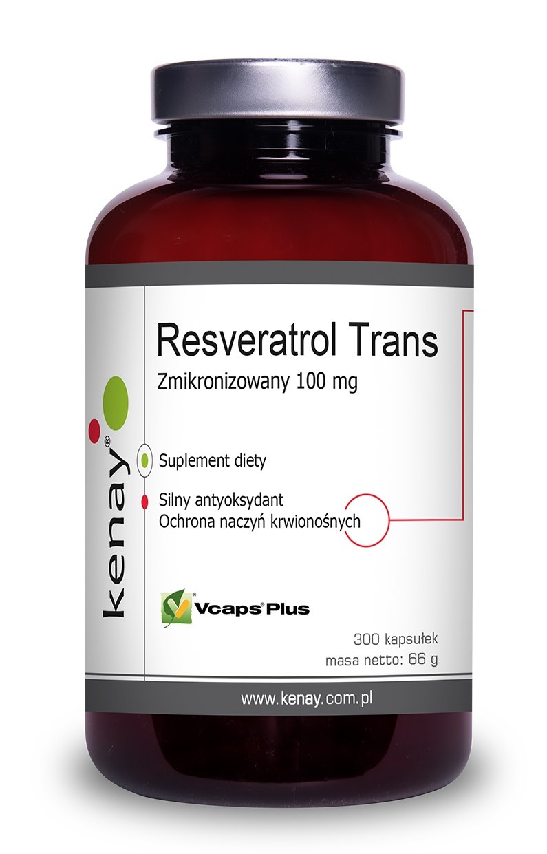 Kenay - Resweratrol Trans Mikronizowany, 100 mg (300 kapsułek)