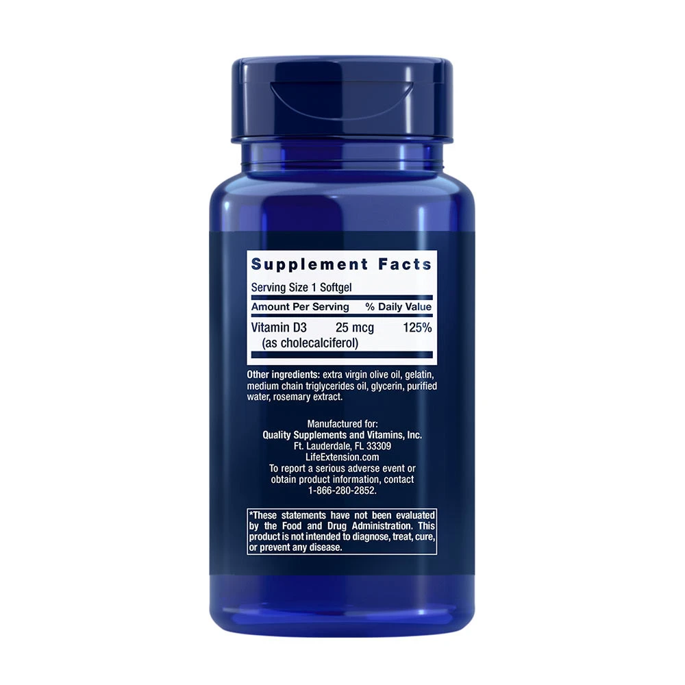 Witamina D3, 1000 IU - 250 miękkich kapsułek - obrazek 2