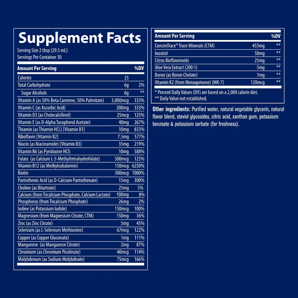 Płynny multivitamin-mineral, smak owoców leśnych - 887 ml - obrazek 5