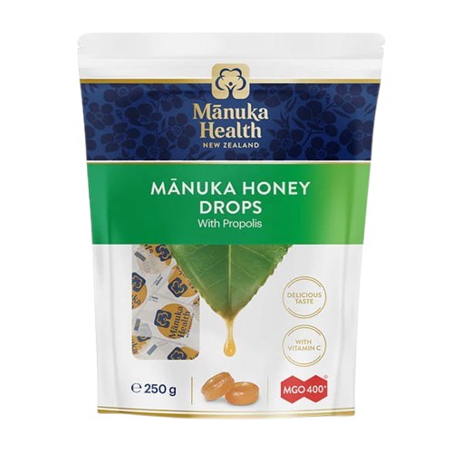 Manuka Health - Cukierki z miodem manuka MGO™ 400+, propolisem i witaminą C, suplement diety (250 g)