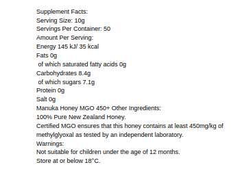 Miód Manuka MGO 450+ - 500g - obrazek 2