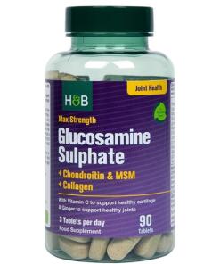Glukozamina Siarczan + Chondroityna i MSM + Kolagen maksymalna moc - 90 tabletek