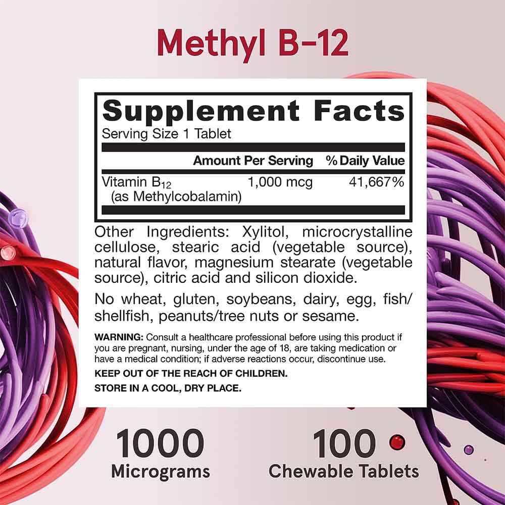 Metylokobalamina B-12, 1000 mcg - 100 tabletek do ssania - obrazek 7