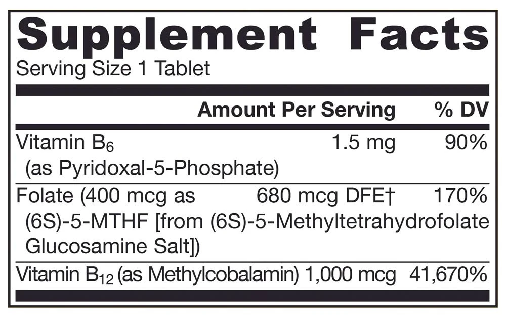 Metylokobalamina B-12 i Metylofolian, 400 mcg Cytryna - 100 pastylek - obrazek 2