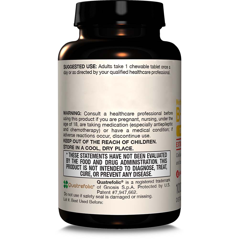 Metylokobalamina B-12 i Metylofolian, 400 mcg Cytryna - 100 pastylek - obrazek 5