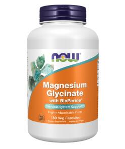 NOW Magnesium Glycinate with BioPerine® (180 kapsułek) - glicynian magnezu