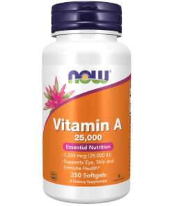 NOW Vitamin A 25000 IU (250 kapsułek)