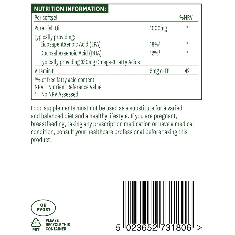 Natures Aid - Olej Rybi 1000 mg (120 kapsułek miękkich) - obrazek 3