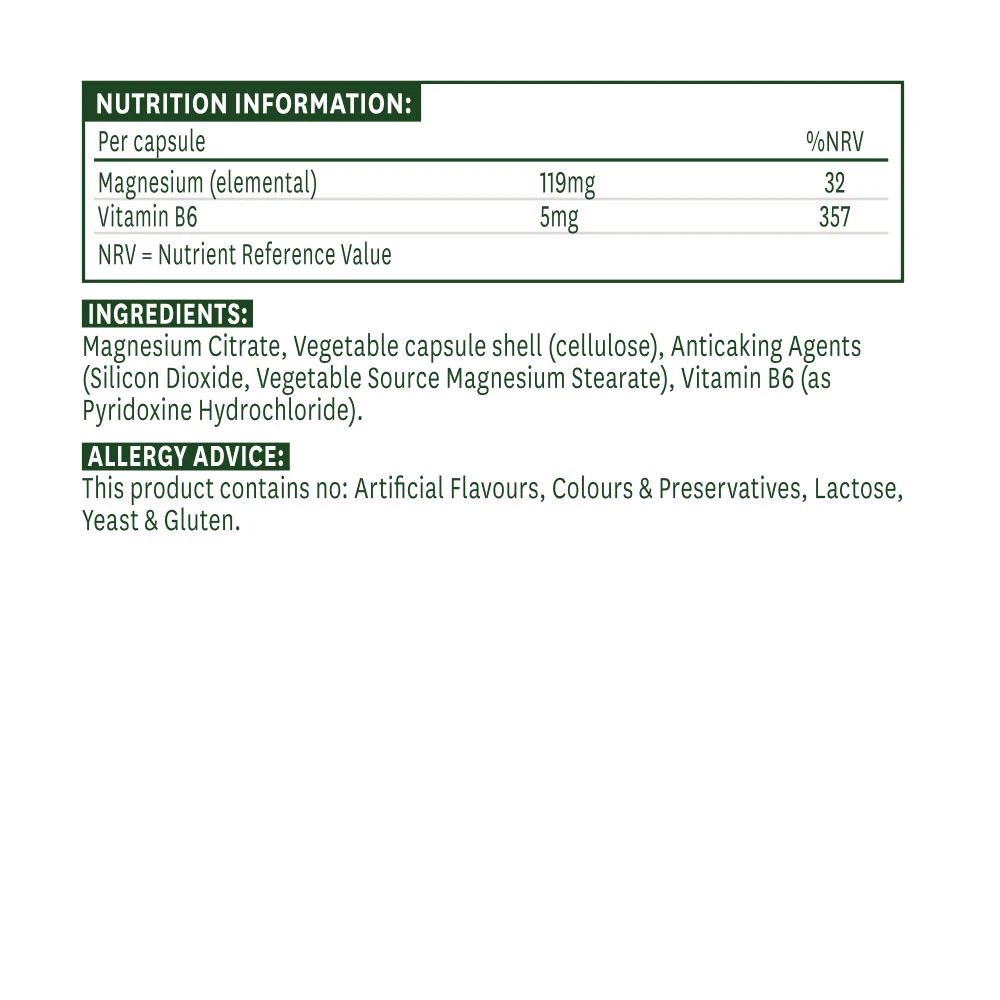 Natures Aid - Cytrynian Magnezu (60 kapsułek) - obrazek 2