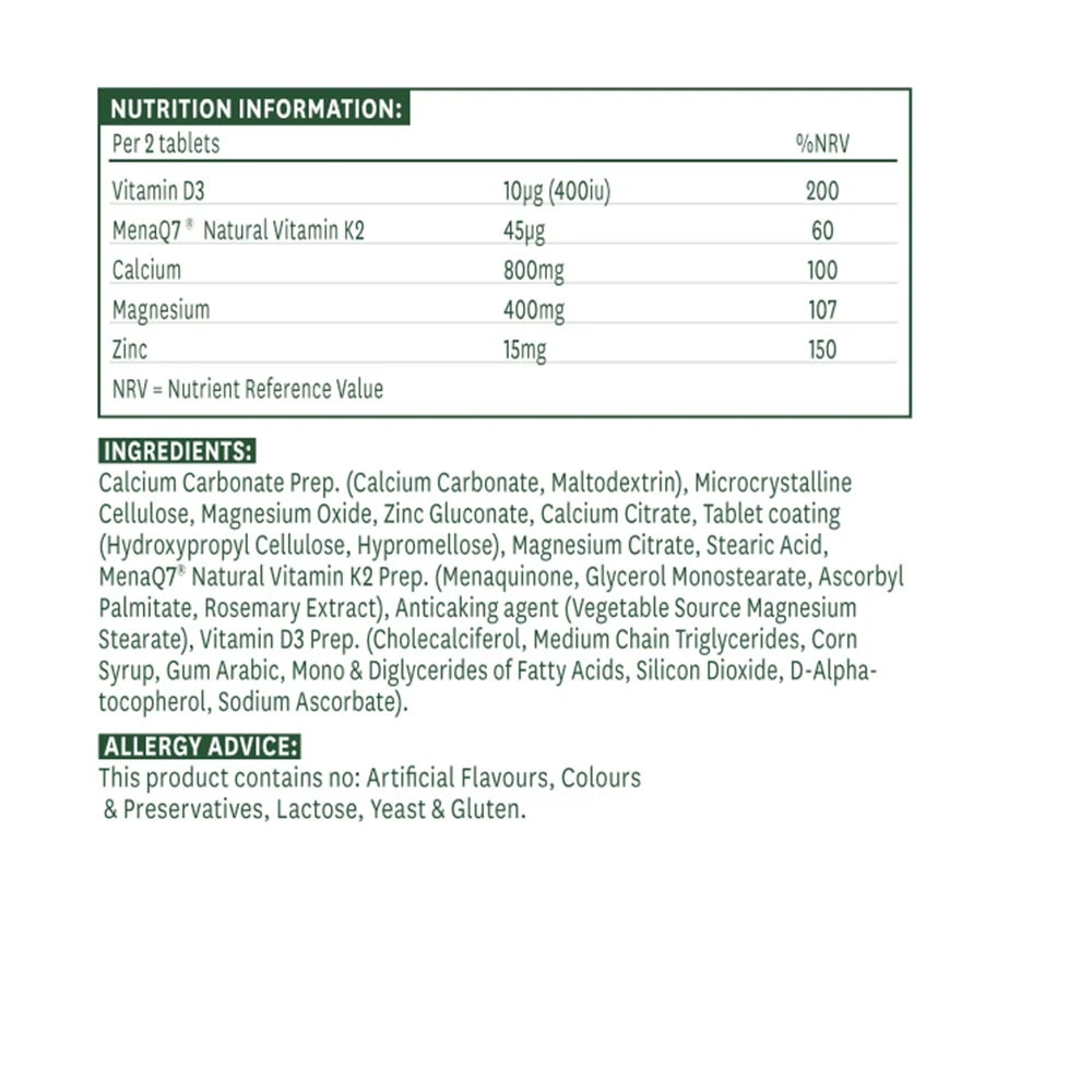 Natures Aid - Osteo Advance - Formuła wspierająca kości (60 tabletek) - obrazek 2