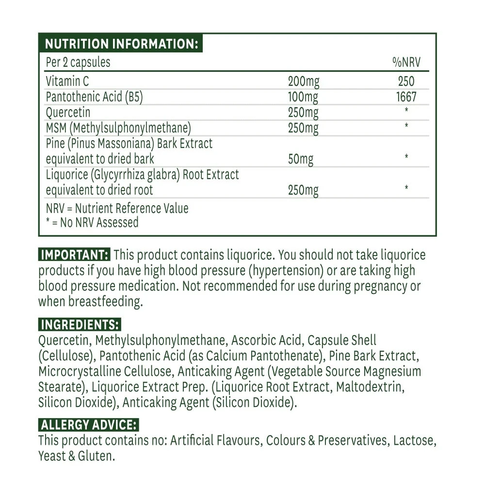 Natures Aid - Formuła z kwercentyną (90 kapsułek) - obrazek 2