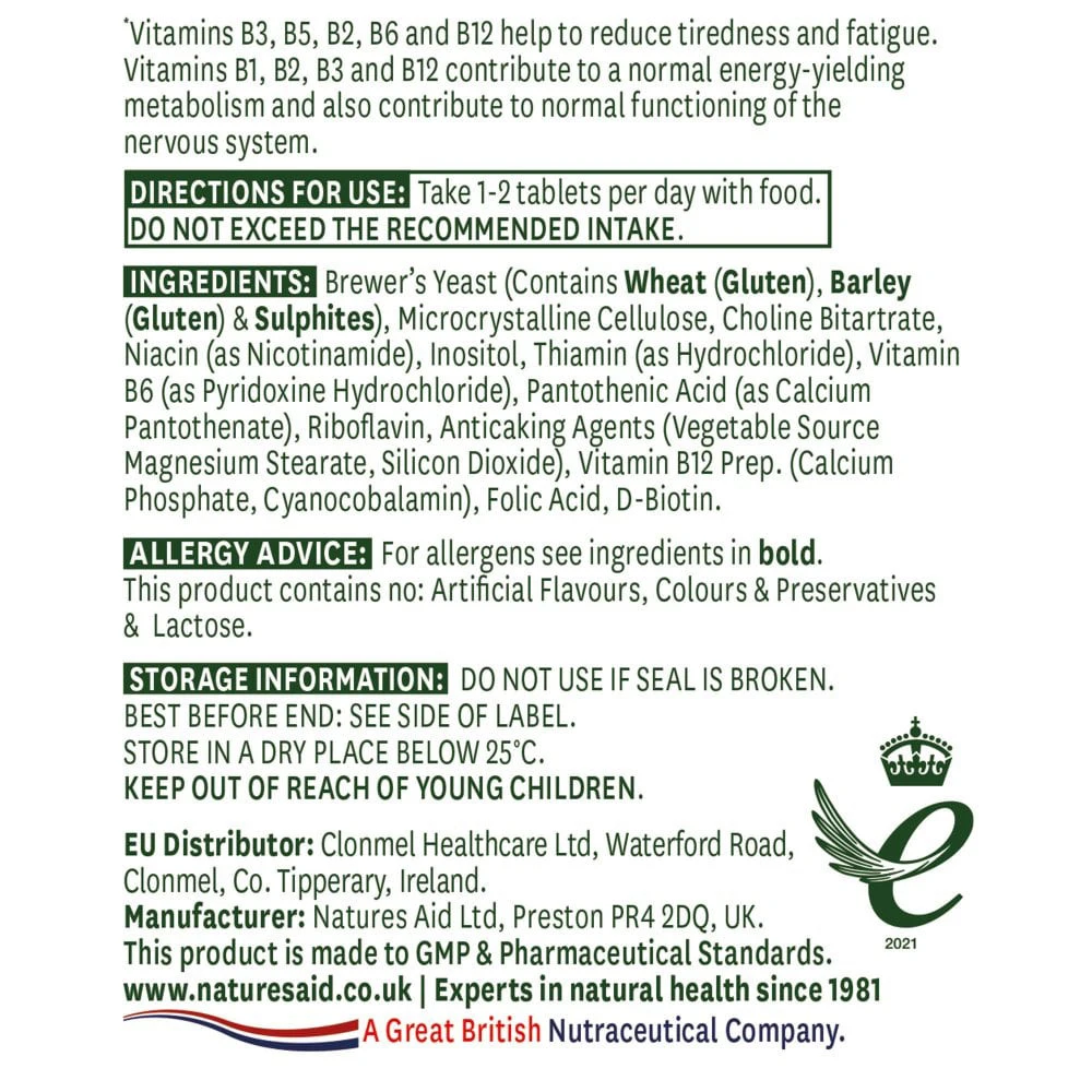 Natures Aid - Kompleks witamin z grupy B (90 tabletek) - obrazek 2
