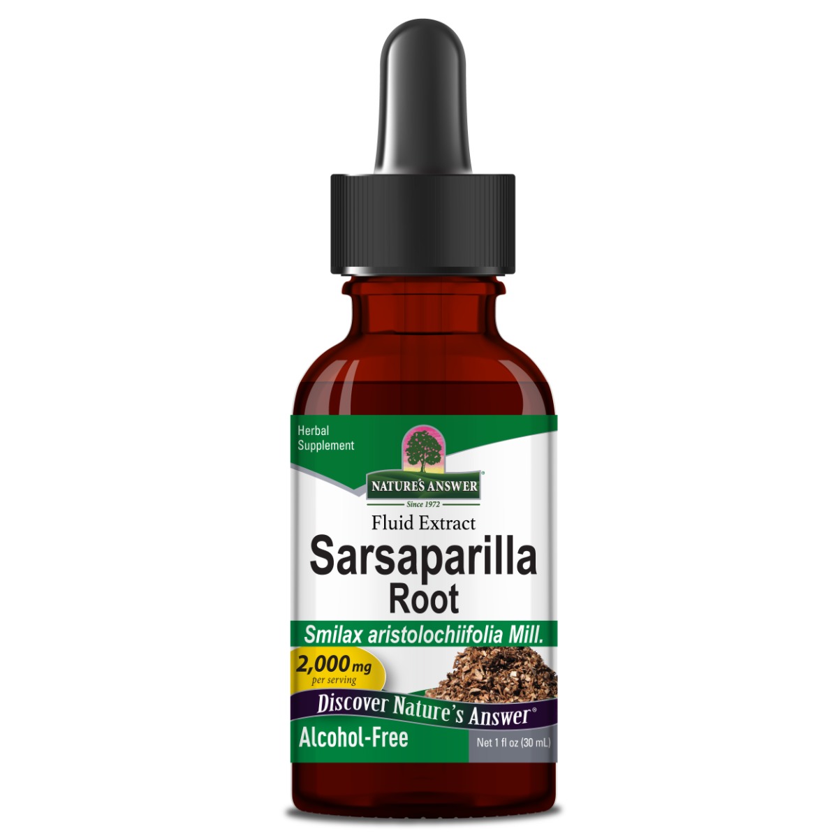 Nature's Answer - Korzeń Sarsaparilli Bezalkoholowy, 30 ml - obrazek 2