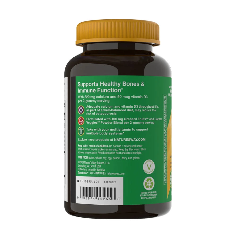 Nature's Way - Alive!® Żelki z wapniem i witaminą D3 (60 żelek) - obrazek 3