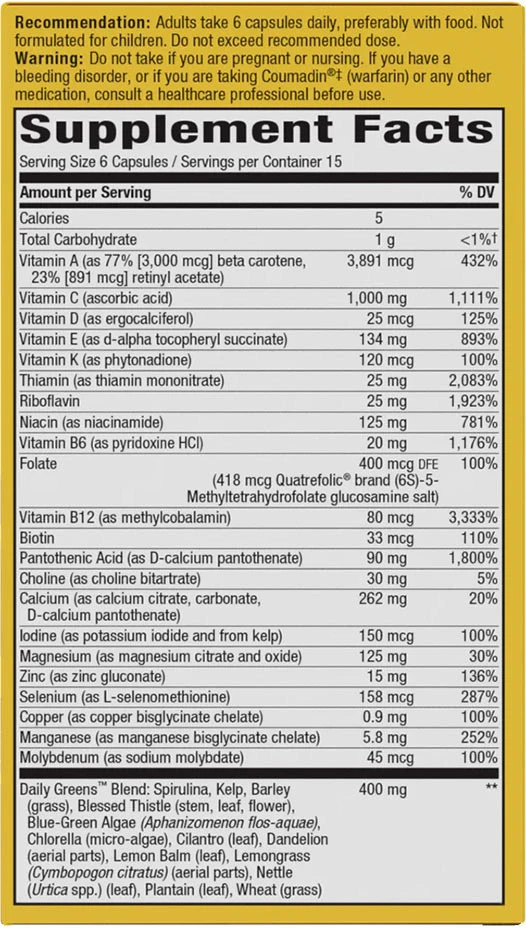 Nature's Way - Alive!® Max6 Maksymalna Potencja Dzienny Multwitamina Bez Żelaza (90 Kapsułek) - obrazek 2