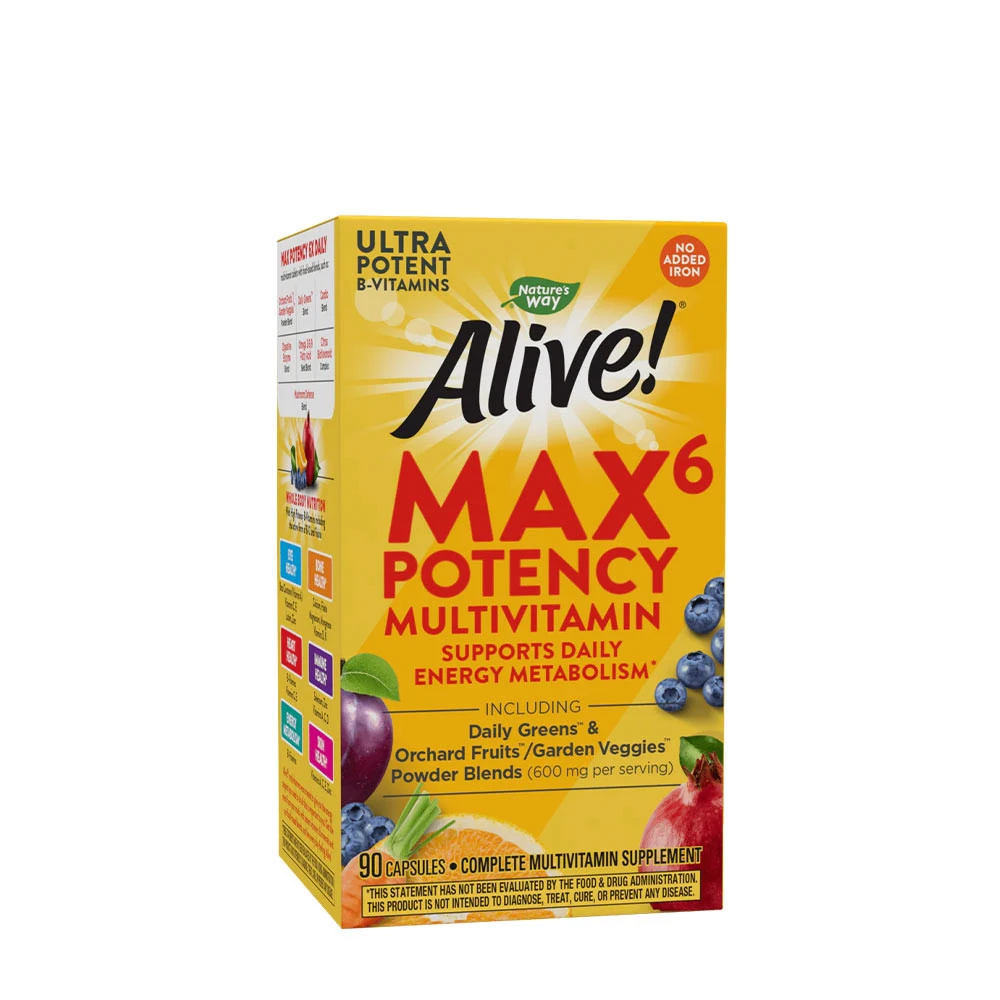 Nature's Way - Alive!® Max6 Maksymalna Potencja Dzienny Multwitamina Bez Żelaza (90 Kapsułek)