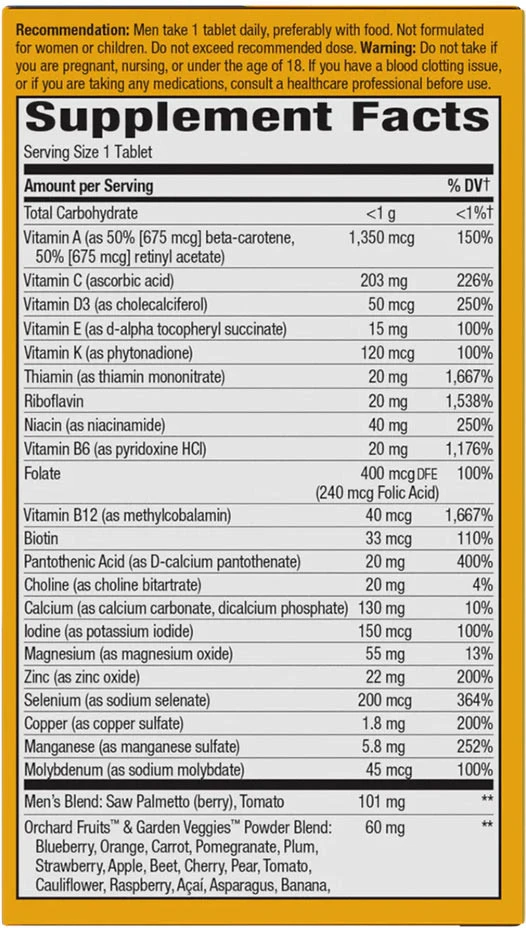 Nature's Way - Alive!® Męski Ultra Multivitamin (60 tabletek) - obrazek 2