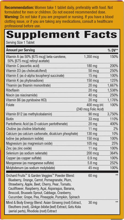 Nature's Way Alive!® Ultra Multivitamin dla Kobiet 50+ (60 tabletek) - obrazek 2