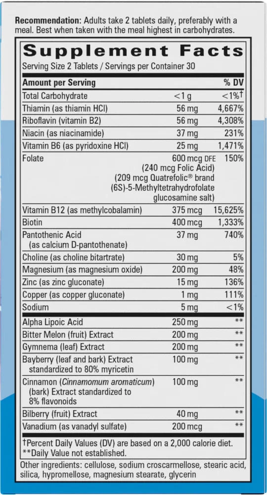 Nature's Way - Tabletki regulujące poziom cukru we krwi (60 tabletek) - obrazek 2