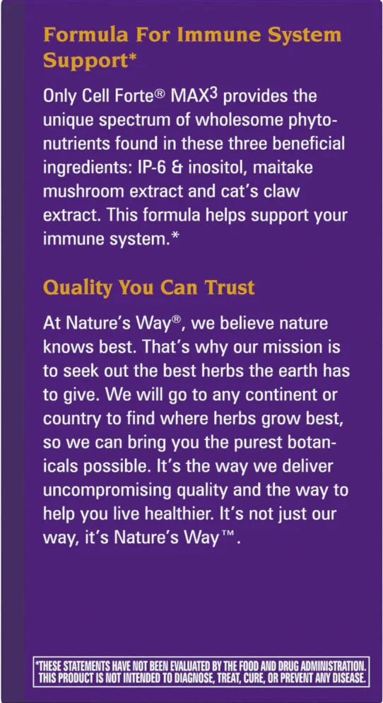 Nature's Way - Cell Forté MAX3 (120 kapsułek) - obrazek 3