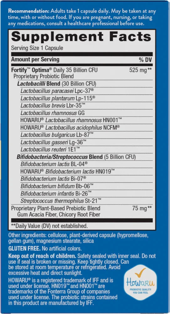 Nature's Way Fortify Optima 35 miliardów probiotyków + prebiotyk (60 kapsułek) - obrazek 2