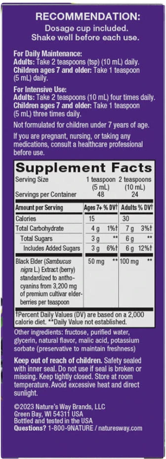 Nature's Way - Syrop z bzu czarnego na odporność Nature's Way (240 ml) - obrazek 2