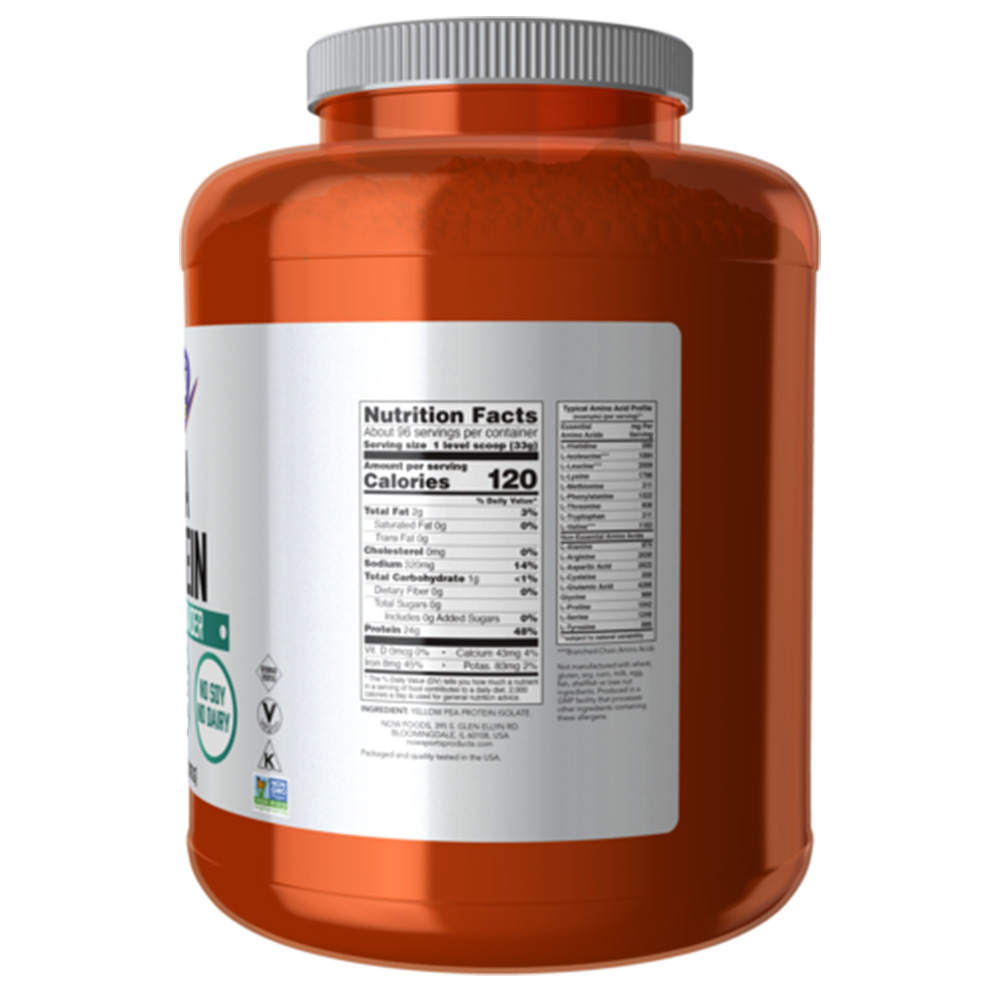 NOW Foods - Białko grochu bez smaku 3175g - obrazek 4