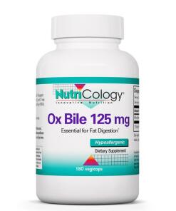Nutricology żółć wołowa 125mg 180 kapsułek wegetariańskich