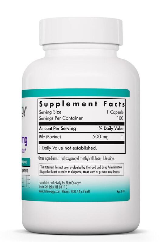 Nutricology - Żółć wołowa 500 mg, 100 kapsułek roślinnych - obrazek 4