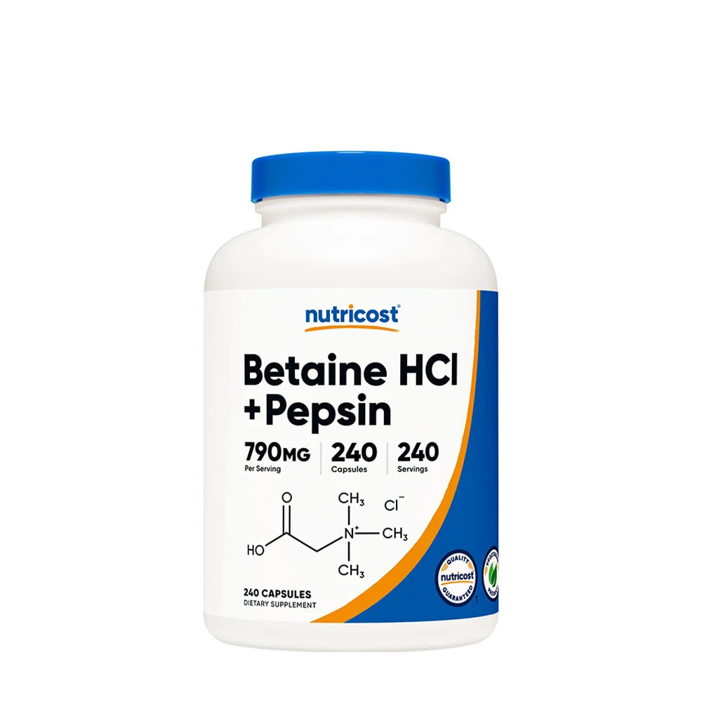 Nutricost Betaina HCI + Pepsynę Kapsułki (240 Kapsułek)