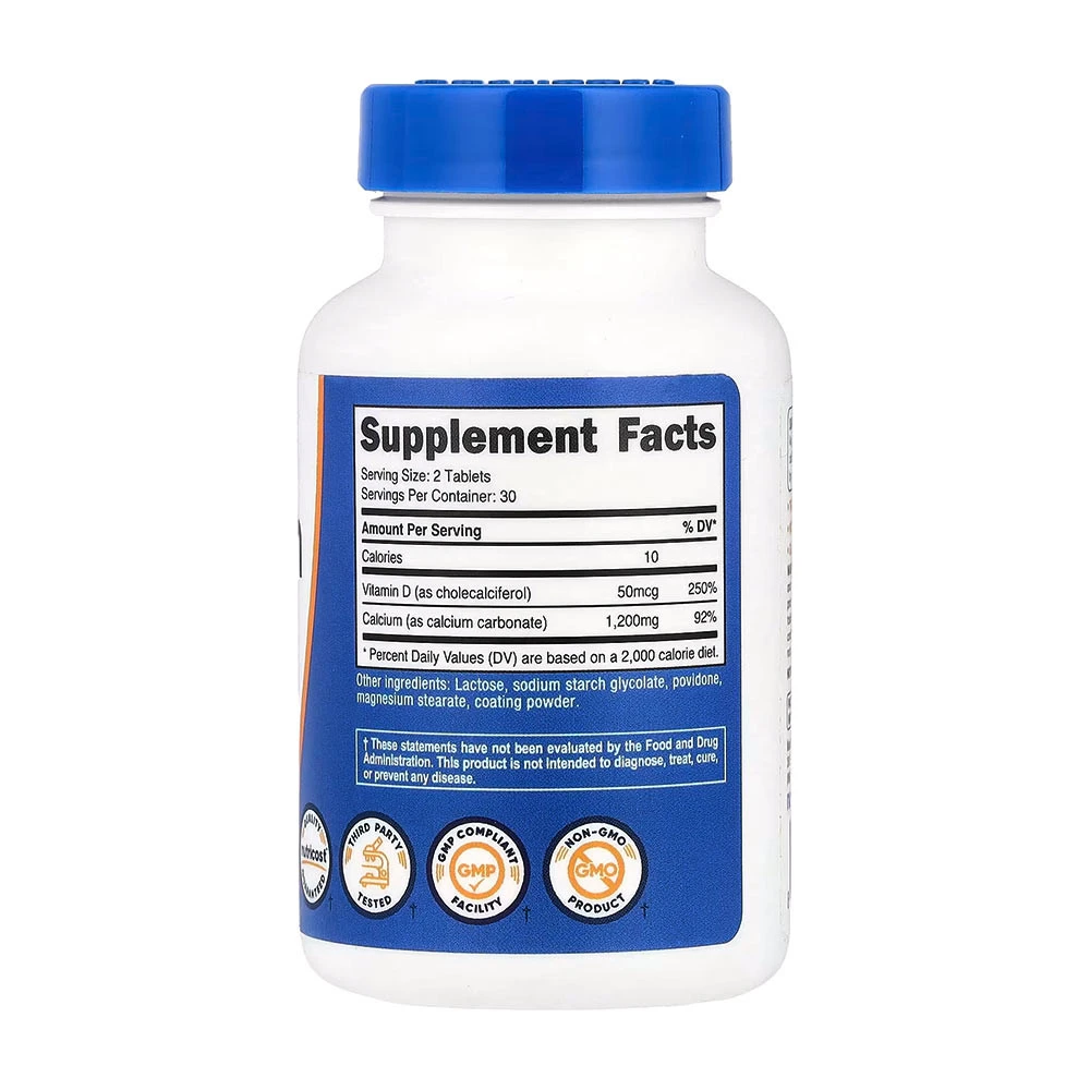 Nutricost - Wapń z witaminą D3 (60 tabletek) - obrazek 2