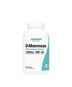 Nutricost D-Mannoza z Ekstraktem Żurawiny dla Kobiet 1300 mg (180 Kapsułek)