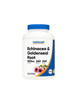 Nutricost Echinacea i korzeń Żółtogłownika 500 mg (240 kapsułek)
