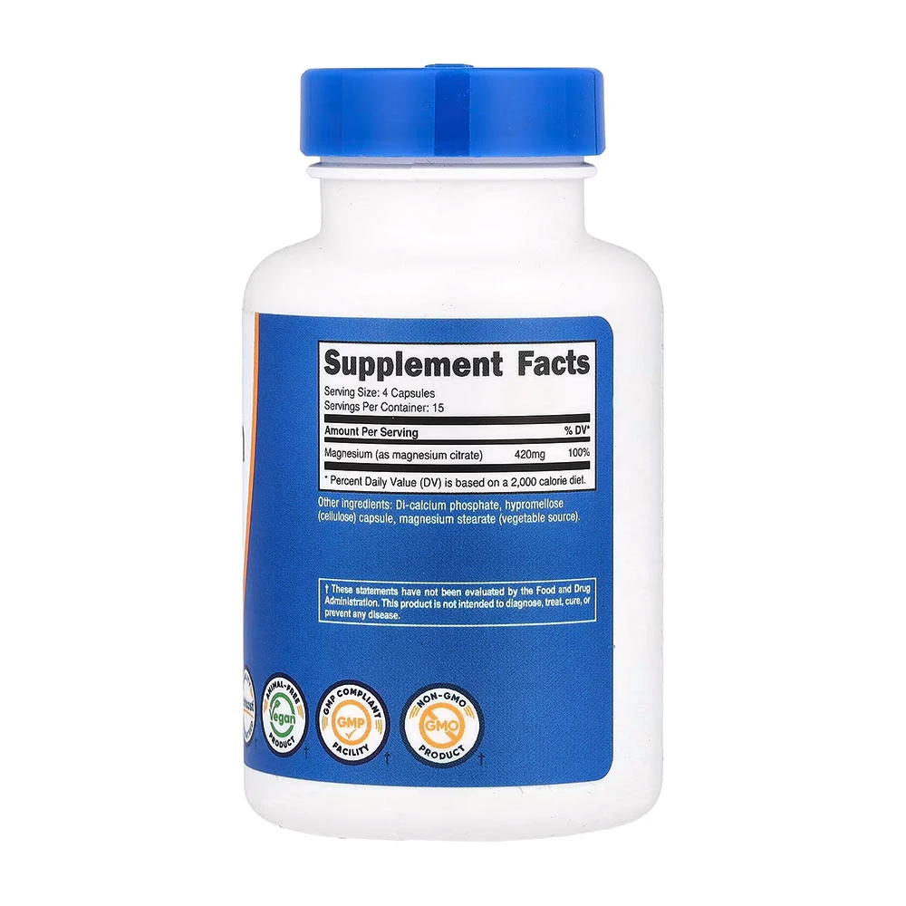 Nutricost - Cytrynian Magnezu 420 mg (60 Kapsułek) - obrazek 2
