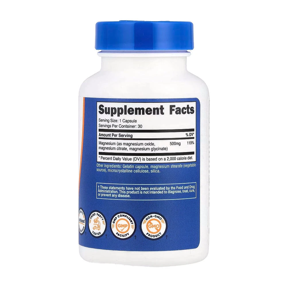 Nutricost - Kompleks magnezu 500 mg (30 kapsułek) - obrazek 2
