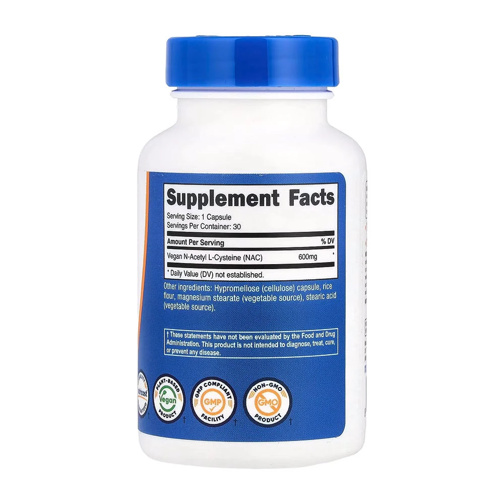 Nutricost - N-acetylocysteina (NAC) 600 mg, 30 kapsułek - obrazek 2